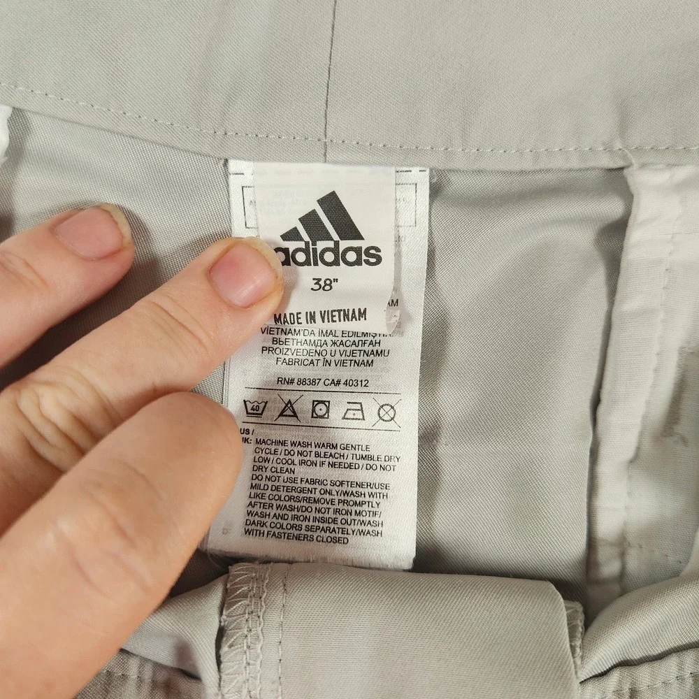 ADIDAS 3 Stripe Golf Shorts Embroidered-Grey  DM3088 Casual Outdoor‎ Athletic